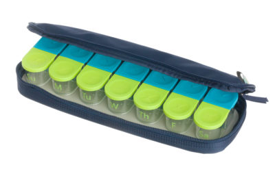 Sagely Smart Extra Large Pill Organizer - Sleek XL 7 Day AM/PM Pill Box  with Free Reminder App